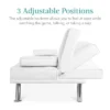 Best Choice Products Modern Faux Leather Convertible Futon Sofa W/ Removable Armrests, Metal Legs, 2 Cupholders - White -Lush Living Store GUEST 78423d30 d532 4433 8757 d08adcb02015