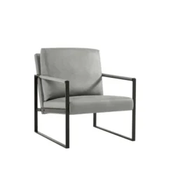PU Leather Metal Frame Armchair With Non-slip Adsorption Feet And Back Cushion - ModernLuxe -Lush Living Store GUEST 790e1b72 2030 47f8 8ef4 987fa1177fc5