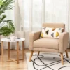 Costway Modern Accent Chair Upholstered Linen Armchair W/Rubber Wood Legs YellowBeigeGreyNavy 2 Costway Modern Accent Chair Upholstered Linen Armchair W/Rubber Wood Legs YellowBeigeGreyNavy -Lush Living Store GUEST 79b4f312 cbb3 4381 aa16 499f2791fae0