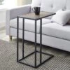 23" Modern Rectangle Two-Tone C Side Table With Metal Base - Saracina Home -Lush Living Store GUEST 79ed4eb6 b935 4dc1 a8a6 994aab6c93c7