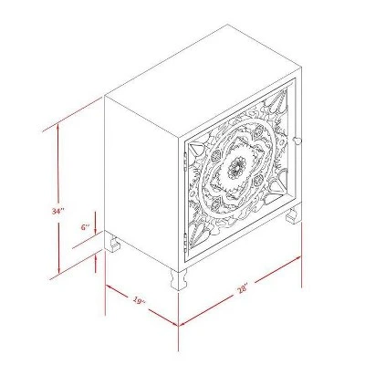 Heady 1 Door Carved Cabinet Natural - Powell Company 15 Heady 1 Door Carved Cabinet Natural - Powell Company - Image 13