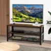 Costway 3-Tier TV Stand For 50-Inch Flat Screen TVs Entertainment Center Open Shelves Steel Frame TV Console Table Living Room Entryway Rustic Brown -Lush Living Store GUEST 7a3965bd a7de 44a6 9b1d 7038d55e06ca