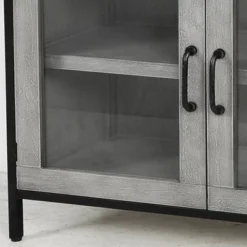 2 Door Wood And Metal Cabinet - StyleCraft