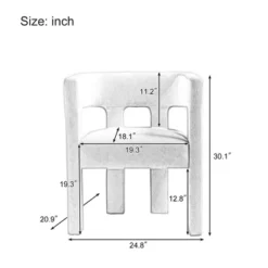 Elisa 24.8" Wide Contemporary Designed Linen Upholstered Arched Silhouette Armrest Accent Barrel Chair-Maison Boucle -Lush Living Store GUEST 7b846b09 8f37 4fc3 afad a9231e0a30b9