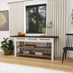 Farmhouse Wood Rectangle Console Table White - Olivia & May -Lush Living Store GUEST 7bb14819 a083 49da a994 aa8ed36a1fb2