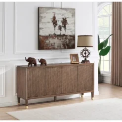 Ryker Mid-Century Modern 4 Door Storage Credenza/Sideboard Dark Brown - Treasure Trove -Lush Living Store GUEST 7beae81b 0a80 4c8a bd66 1ef9c50bd51f
