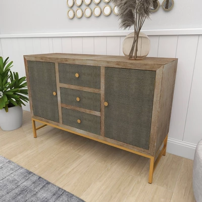 Contemporary Metal Cabinet Brown - Olivia & May 9 Contemporary Metal Cabinet Brown - Olivia & May - Image 7