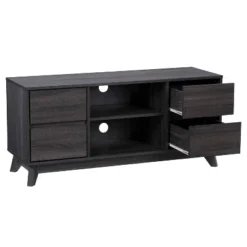 Hollywood Wood Grain TV Stand For TVs Up To 55" With Drawers Dark Gray - CorLiving -Lush Living Store GUEST 7c84e756 2d03 46cd 80a5 9660e0c9668f