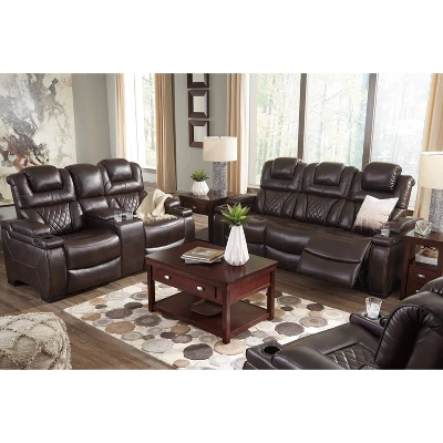 Warnerton Power Recliner Sofa With Adjustable Headrest Chocolate - Signature Design By Ashley 13 Warnerton Power Recliner Sofa With Adjustable Headrest Chocolate - Signature Design By Ashley - Image 11
