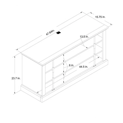 Hoffman Rustic TV Stand For TVs Up To 50" Black And Walnut - Room & Joy 13 Hoffman Rustic TV Stand For TVs Up To 50" Black And Walnut - Room & Joy - Image 11