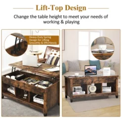 Costway Lift Top Coffee Table W/ Hidden Compartment And Storage Shelves Coffee -Lush Living Store GUEST 7ce8ff0c 32d4 44fc a20b 069724889821