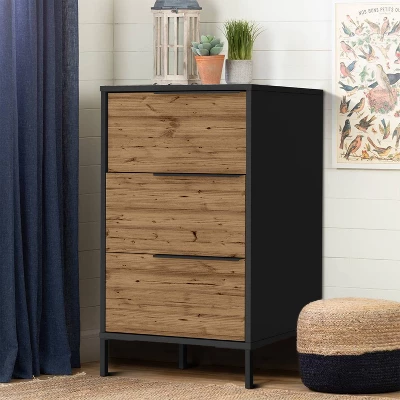 Wood And Metal Office Accent Storage Cabinet With 3 Drawers Brown/Black - The Urban Port 8 Wood And Metal Office Accent Storage Cabinet With 3 Drawers Brown/Black - The Urban Port - Image 6