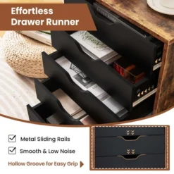 Costway 5 Drawer Chest Storage Dresser Floor Cabinet Organizer With Wheels Rustic Brown -Lush Living Store GUEST 7dd1c012 e171 43d7 b3c0 9879ebc9af21