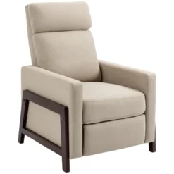 HOMCOM Manual Recliner Chair For Living Room Bedroom, Reclining Sofa Armchair With Footrest, Greige -Lush Living Store GUEST 7de39522 b936 48d9 ad15 ef890d3fc689