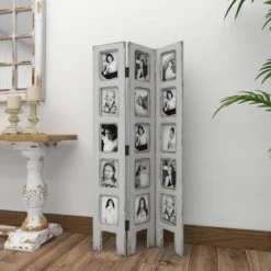 Farmhouse Chinquapin Wood Rectangle Room Divider Screen White - Olivia & May -Lush Living Store GUEST 7e1c1d41 20d0 4670 ab81 ca814dc2bac6