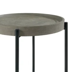 20" Brookline Round Wood With Concrete Coating End Table Concrete Gray - Alaterre Furniture -Lush Living Store GUEST 7e1dacca d808 4040 9e8a d78af9854550