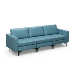 Costway Modern Modular 3-Seat Sofa Couch W/ Side Storage Pocket & Metal Leg -Lush Living Store GUEST 7e925149 cb48 4db3 8de8 a2dd8a2edee4