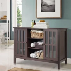 Costway Wood TV Stand Entertainment Media Center Console For TV Up To 50'' -Lush Living Store GUEST 7f2d5635 7fa6 49c8 87d0 661fbb037f27