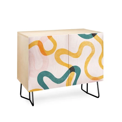 ThirtyOne Illustrations Streamers Black Legged Credenza - Deny Designs 4 ThirtyOne Illustrations Streamers Black Legged Credenza - Deny Designs - Image 2