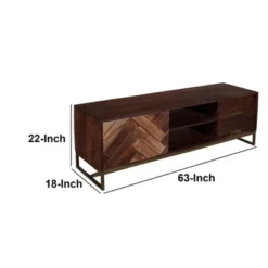 2 Drawer Mango Wood Cabinet With Herringbone Inlaid Door Storage TV Stand For TVs Up To 70" Brown - The Urban Port 13 2 Drawer Mango Wood Cabinet With Herringbone Inlaid Door Storage TV Stand For TVs Up To 70" Brown - The Urban Port -Lush Living Store GUEST 7fa05393 4c29 40ef bd73 fb19609dff9a
