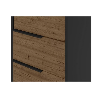 Wood And Metal Office Accent Storage Cabinet With 3 Drawers Brown/Black - The Urban Port 5 Wood And Metal Office Accent Storage Cabinet With 3 Drawers Brown/Black - The Urban Port - Image 3