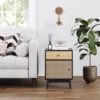 Bonnie Rattan And Wood Storage Side Table Matte Black/Light Mango Wood - Nathan James 1 Bonnie Rattan And Wood Storage Side Table Matte Black/Light Mango Wood - Nathan James -Lush Living Store GUEST 801e4696 501e 4718 b8fd 98ff836bc08b