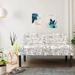 Costway Loveseat Sofa Fabric Settee Bench Bed Chair Wooden Leg Living Room -Lush Living Store GUEST 81150729 472c 48bc bae4 7e205cd980b5