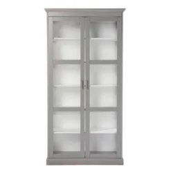 77.75" Trefstan Tall Curio Cabinet Cool Gray - Aiden Lane -Lush Living Store GUEST 8132a4b9 7400 4d5e b8bd bb19e605df21