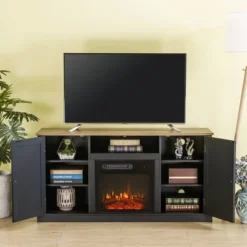 Electric Fireplace And TV Stand For TVs Up To 60" Gray - Home Essentials -Lush Living Store GUEST 816fa6c0 3b36 4b01 92e2 d0114e23e71d