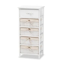 Madelia Wood 1 Drawer Storage Unit White - Baxton Studio -Lush Living Store GUEST 8173ba66 6f3c 4248 88bf 22d30dafeb6a
