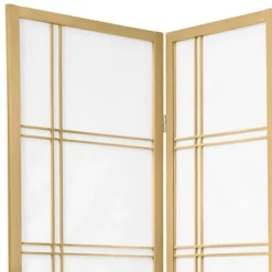 6 Ft. Tall Double Cross Shoji Screen - Special Edition - Gold (3 Panels)