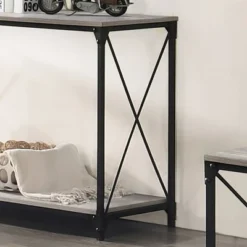 Rosslea Lower Shelf Sofa Table Black/Gray - HOMES: Inside + Out -Lush Living Store GUEST 828810a4 6f84 4b13 a4d8 51e53e341343