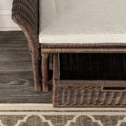 Happimess Tropic 52" 2 Drawer Wicker Storage Bench Wih Linen Cushion, Brown 12 Happimess Tropic 52" 2 Drawer Wicker Storage Bench Wih Linen Cushion, Brown -Lush Living Store GUEST 837c210e d5c3 4357 84f7 af9eb6a94404