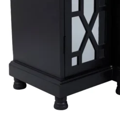 Glam Mirror And Wood Storage Cabinet Black - Olivia & May -Lush Living Store GUEST 839dbab3 8dd6 4a6d b907 8768d4d5eb7b