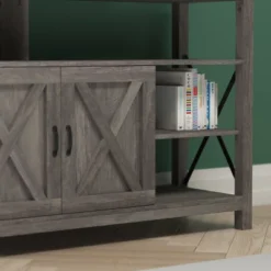 Emma And Oliver Modern Rustic Farmhouse Media Console Cabinet With Spacious Open And Closed Storage -Lush Living Store GUEST 83ab4c2e e55a 400b 9875 e4c194f711d3