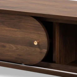 Dena Wood And Gold TV Stand For TVs Up To 60" Walnut - Baxton Studio -Lush Living Store GUEST 83be0994 6b29 4ae2 9bbe 89f78d197266