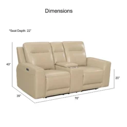 Doncella Power Recliner Console Loveseat Sand - Steve Silver Co. -Lush Living Store GUEST 83ccc4a1 e75a 418f 8c8d 0bb1a58c890b