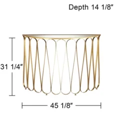55 Downing Street Glam Luxury Metal Console Table 45 1/8" X 14 1/8" Gold Teardrop Frame Living Room Bedroom Bedside Entryway House -Lush Living Store GUEST 843c6f72 c369 4e26 94dd a2fd58efc645