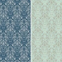 6" Double Sided Ocean Damask Canvas Room Divider Blue - Oriental Furniture -Lush Living Store GUEST 8491510f aa35 4c42 907d 55f7e1f2660d