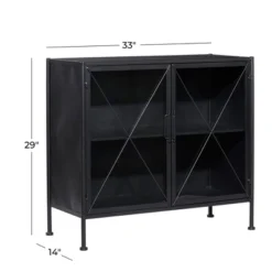 Industrial Metal Cabinet Black - Olivia & May -Lush Living Store GUEST 84b5acb0 213b 4a15 87ad c0c3a6f0ba19