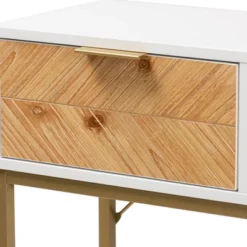 Giona Two-Tone Wood And Metal 1 Drawer Console Table White/Gold - Baxton Studio -Lush Living Store GUEST 852b5908 7148 4637 804a 323aad1f8487