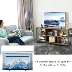 Costway 3-Tier TV Stand For TV's Up To 65'' Entertainment Media Center W/Storage Basket -Lush Living Store GUEST 852ec0ba fa76 4d27 a49f fded17566fa8