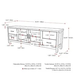 Hollywood Cabinet With Doors TV Stand For TVs Up To 80" Dark Gray - CorLiving -Lush Living Store GUEST 85440f12 a529 4762 af85 e2d6dead2b2e