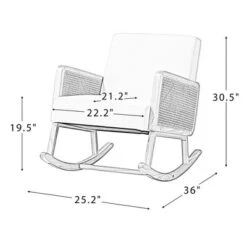 Adena Rocking Accent Chair With Rattan Arms | Karat Home-Beige -Lush Living Store GUEST 8559e094 3070 4036 a727 bccb59176b08