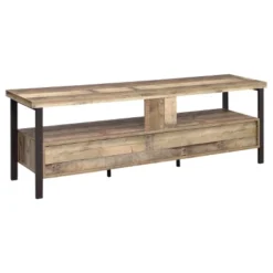 Morello 3 Drawer TV Stand For TVs Up To 80" Weathered Pine - Coaster -Lush Living Store GUEST 8614bc72 931f 4651 9e42 9d048273b656