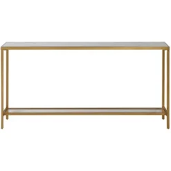 Uttermost Hayley 60" Wide Glass And Gold Console Table