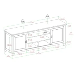 Sliding Door Transitional Wood Storage TV Stand For TVs Up To 80" Black - Saracina Home -Lush Living Store GUEST 87dc99da 9cd9 4c7c b2ee 73b6452dac43