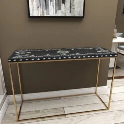 Eclectic Wood Console Table Gold - Olivia & May -Lush Living Store GUEST 87e84b9e 4c71 4611 b33c 323ae8207e3c