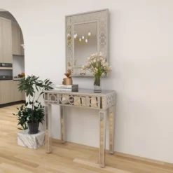 Set Of 2 Glam Wood Console Tables Gray - Olivia & May -Lush Living Store GUEST 88567334 2ce8 4d1b 87d8 a6b48d161c00