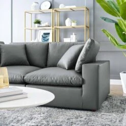 Commix Down Filled Overstuffed Vegan Leather Loveseat - Modway -Lush Living Store GUEST 88b42971 ae10 44cf 9baa bab8e28f3183